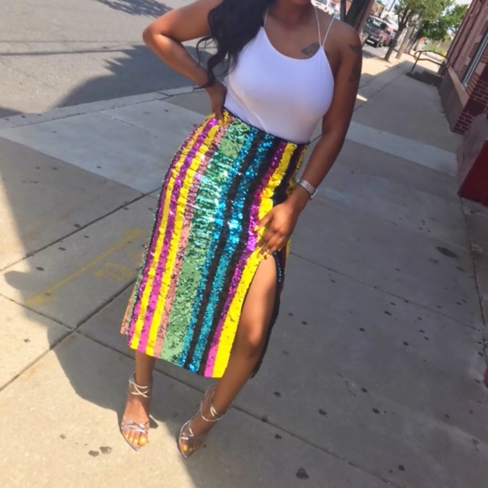 Multicolor Sequenced Skirt